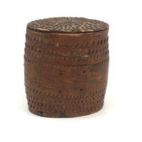 Antique Birch Bark Snuff Box with Heart Cutout