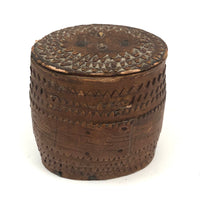 Antique Birch Bark Snuff Box with Heart Cutout