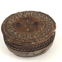 Antique Birch Bark Snuff Box with Heart Cutout