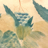 Still Life of Fruits in Soft Blues and Yellows, Mid 19th Century Theorem Watercolor in Period Lemon Gold Frame