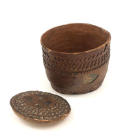 Antique Birch Bark Snuff Box with Heart Cutout