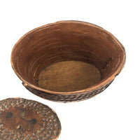 Antique Birch Bark Snuff Box with Heart Cutout