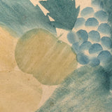 Still Life of Fruits in Soft Blues and Yellows, Mid 19th Century Theorem Watercolor in Period Lemon Gold Frame