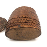 Antique Birch Bark Snuff Box with Heart Cutout