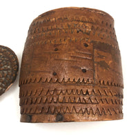 Antique Birch Bark Snuff Box with Heart Cutout