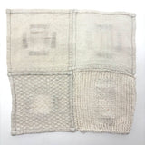 Beautiful, Unusual Four Quadrant White on White Antique Schoolgirl Darning Sampler