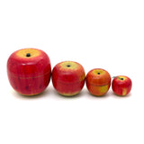Group of Four Painted Treen Apples (Mixed Set)