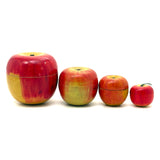 Group of Four Painted Treen Apples (Mixed Set)