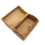 C. 1795 Straw-work Miniature Domed Box with Newspaper Lining, Signed J. Breckenridge