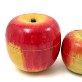 Group of Four Painted Treen Apples (Mixed Set)