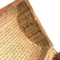 C. 1795 Straw-work Miniature Domed Box with Newspaper Lining, Signed J. Breckenridge