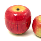 Group of Four Painted Treen Apples (Mixed Set)