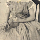 Freckled Girl with Pet Squirrel! Antique Hand-painted Tintype in Original Sleeve (Some Scratches)