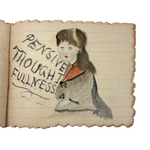 "Birthday Souveigner" 1891, Charming Little Homemade Booklet of Drawings and Verses