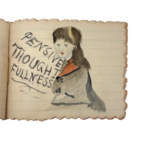 "Birthday Souveigner" 1891, Charming Little Homemade Booklet of Drawings and Verses