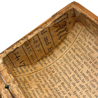 C. 1795 Straw-work Miniature Domed Box with Newspaper Lining, Signed J. Breckenridge
