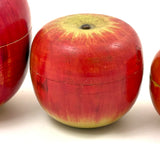 Group of Four Painted Treen Apples (Mixed Set)
