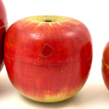 Group of Four Painted Treen Apples (Mixed Set)