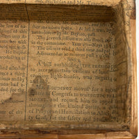C. 1795 Straw-work Miniature Domed Box with Newspaper Lining, Signed J. Breckenridge