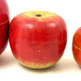 Group of Four Painted Treen Apples (Mixed Set)