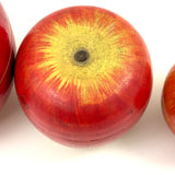 Group of Four Painted Treen Apples (Mixed Set)