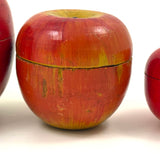 Group of Four Painted Treen Apples (Mixed Set)