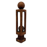 Architectural Antique Tall Ball in Cage Whimsy with Inlaid Shapes and Bulb Top