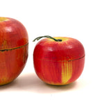 Group of Four Painted Treen Apples (Mixed Set)