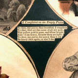 19th C Large Scrapbook Page Composition with Very Fine Botanical Watercolor at Center