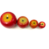 Group of Four Painted Treen Apples (Mixed Set)