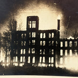 Burning Building, Super Atmospheric Old Snapshot Photo