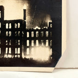 Burning Building, Super Atmospheric Old Snapshot Photo