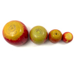 Group of Four Painted Treen Apples (Mixed Set)