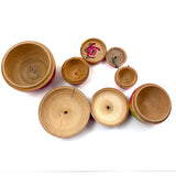 Group of Four Painted Treen Apples (Mixed Set)