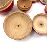 Group of Four Painted Treen Apples (Mixed Set)