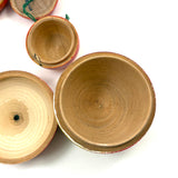Group of Four Painted Treen Apples (Mixed Set)