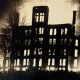 Burning Building, Super Atmospheric Old Snapshot Photo