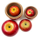 Group of Four Painted Treen Apples (Mixed Set)