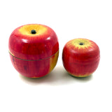 Group of Four Painted Treen Apples (Mixed Set)
