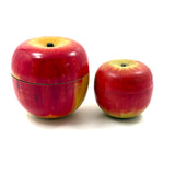 Group of Four Painted Treen Apples (Mixed Set)