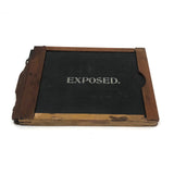 Perfect Found Object: Antique Glass Plate Negative Holder Stamped EXPOSED