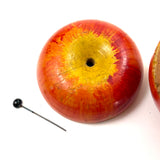Group of Four Painted Treen Apples (Mixed Set)