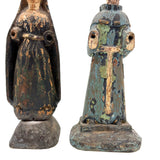 Holy Companions, Sweet Pair of Antique Carved Santos Figures