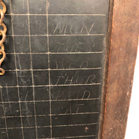 Most Beautiful Antique School Slate with Etched Grids, Square Corners, Nice Mend