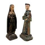 Holy Companions, Sweet Pair of Antique Carved Santos Figures