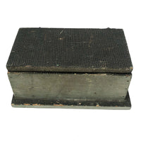 Satisfying and Sturdy Old Handmade Hinged Box in Green Paint