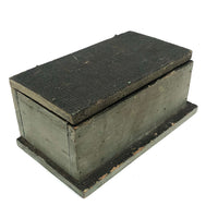 Satisfying and Sturdy Old Handmade Hinged Box in Green Paint