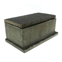Satisfying and Sturdy Old Handmade Hinged Box in Green Paint