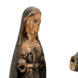 Holy Companions, Sweet Pair of Antique Carved Santos Figures