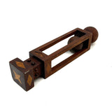 Architectural Antique Tall Ball in Cage Whimsy with Inlaid Shapes and Bulb Top